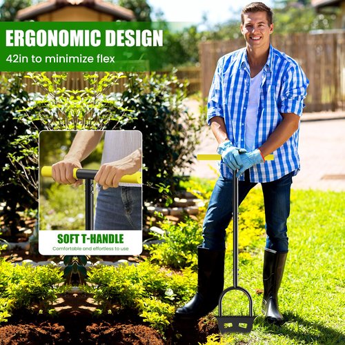 Luvenia Edger Lawn Tool,43" Edger Chopper with T-Handle Non-Slip Wide Footrests,Manual Garden Edger for Trimming Sidewalk, Tidy Driveway, Pruning Flowers Bed, Yard Work