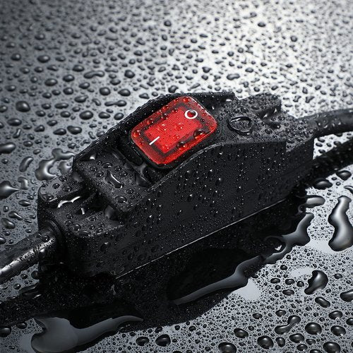 Makevivi Outdoor Waterproof On/Off Switch Extension Cord, Heavy Duty 125v/250v Black SJTW Cord (1.5 Ft, Black)