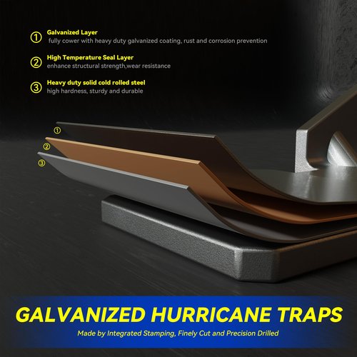 25Pcs Hurricane Straps Tie Brackets, H2.5A Right Tie 18-Gauge Galvanized Hurricane Tie 25ct Heavy Duty Hurricane Straps/Rafters Ties for Wood (25pcs Right Hurricane Ties)