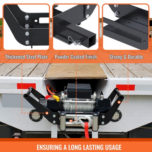 ECOTRIC 10x 4 1/2 Cradle Winch Mount Mounting Plate 8000-13,000 Lb Capacity Winch Mounting Hitch Receiver Recovery Winches Foldable