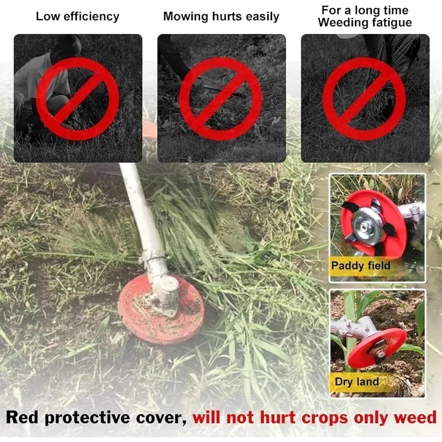 2025 New Weeding Plate, 6”Weeding Disc, Universal Star Blade Cutter Head for Trimmer, Heavy-Duty Manganese Steel Weeder Plate, with One Blade Replacement Heads (6 in, 1, Replacement Heads*1)