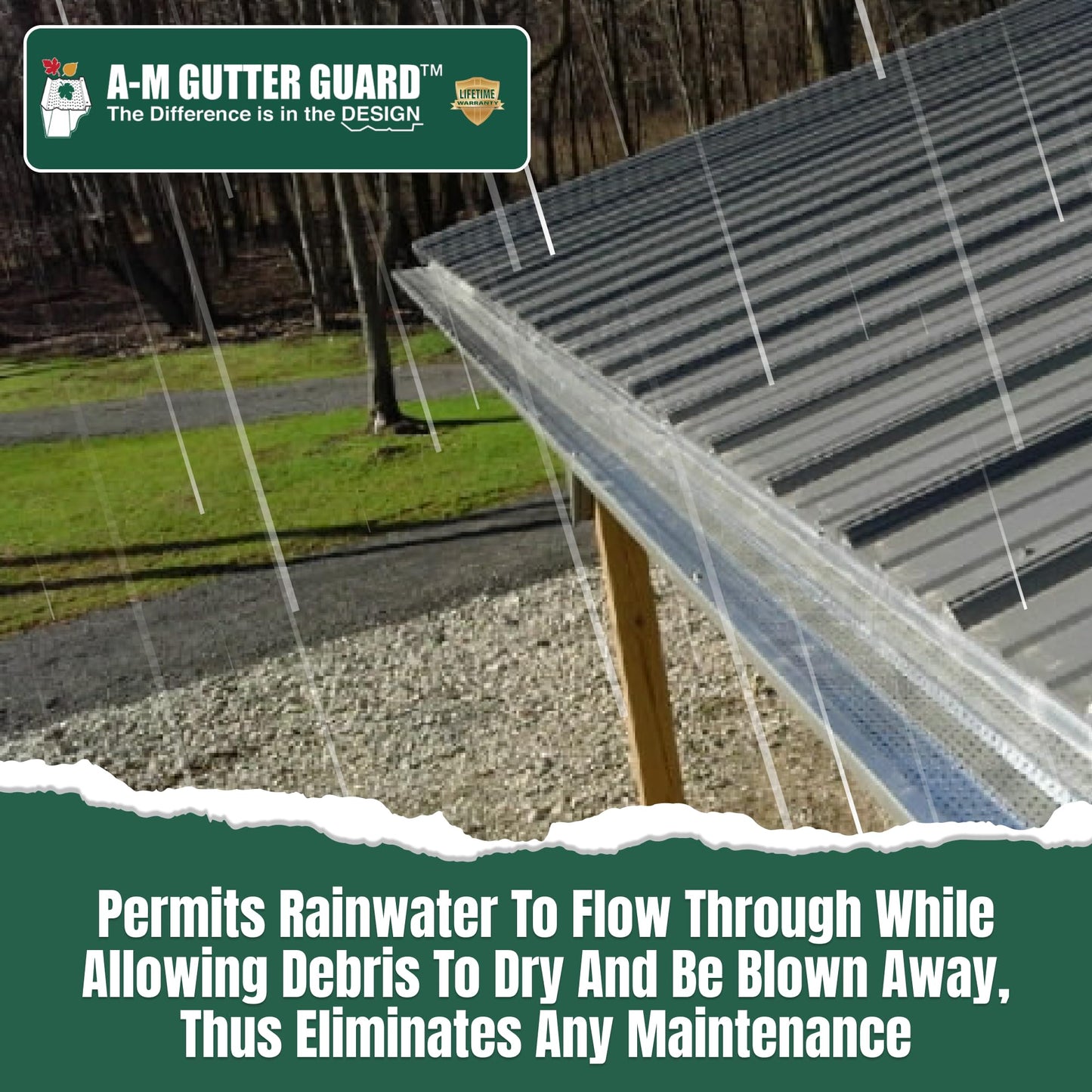 A-M Gutter Guard - Heavy Duty Lifetime Quality Aluminum Leaf & Debris Protection for 5-inch and 6-inch (5 Inch-200 Feet, Mill Finish) - Made in The USA