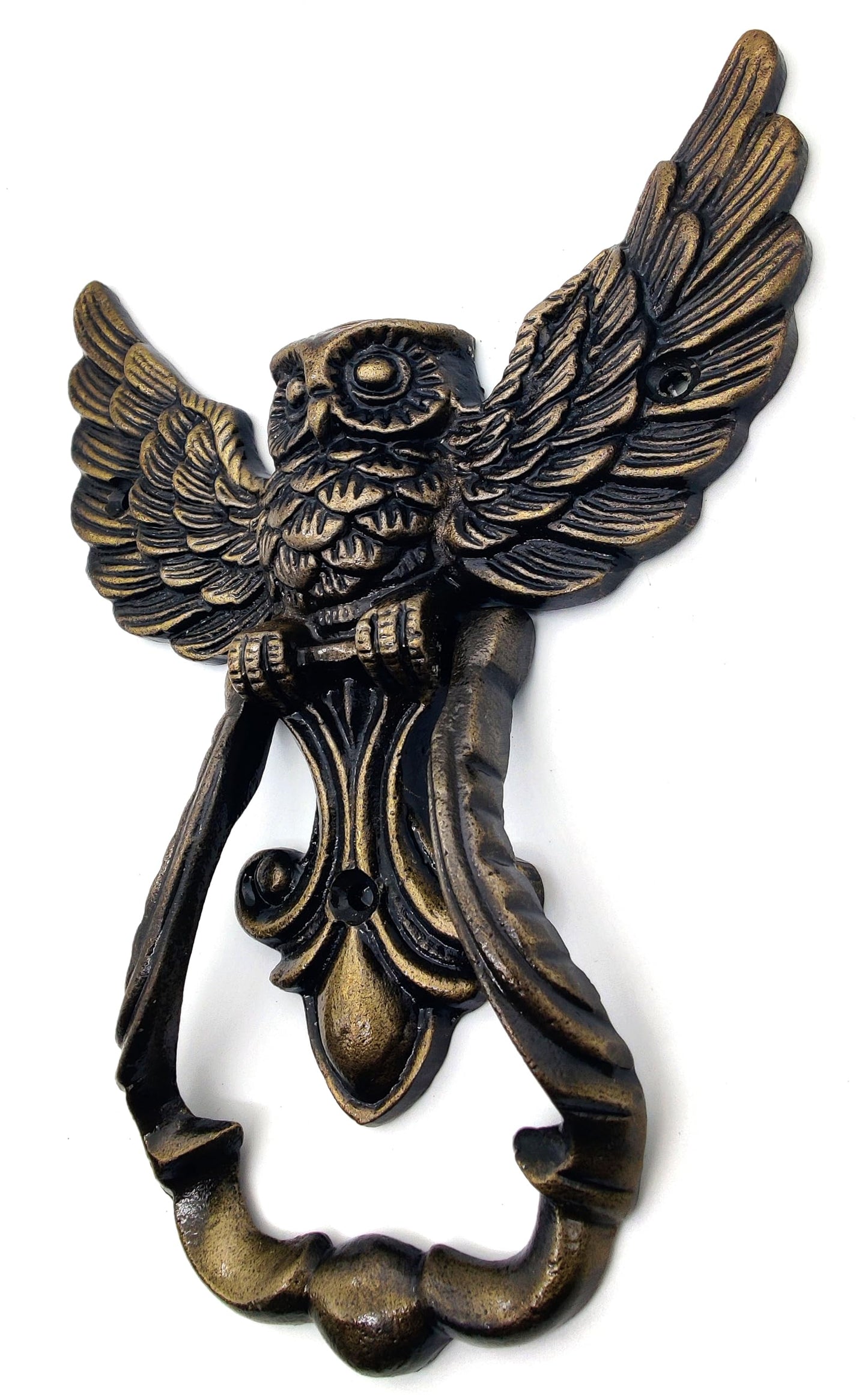 Owl Front Door Knocker, Heavy Duty, Garden/House Decor, Antique Bronze for Wooden House Farmhouse, Home Décor Accessories