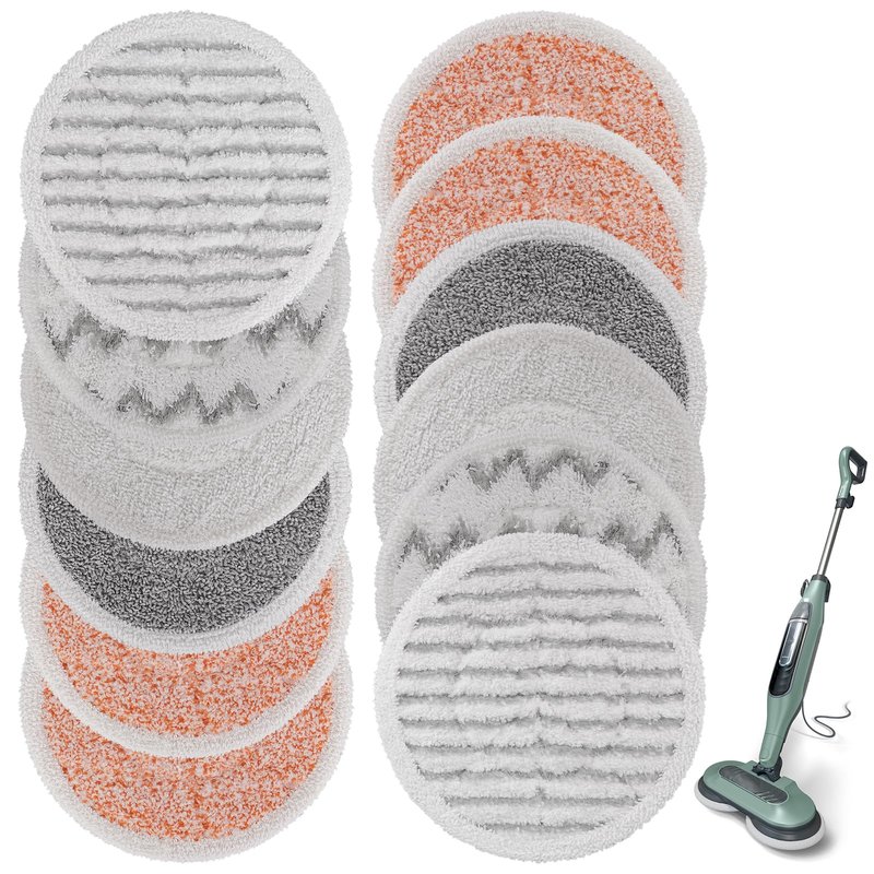 Pads for Shark Steam Scrub Mop: 12 Pack Spin Mop Refills Fit for Shark S7000 S7001 S7000C S7201 S7000AMZ S8201 S8001 Steam and Scrub Pads - Hard Floor Steam Mop Washable Pads S7001TGT