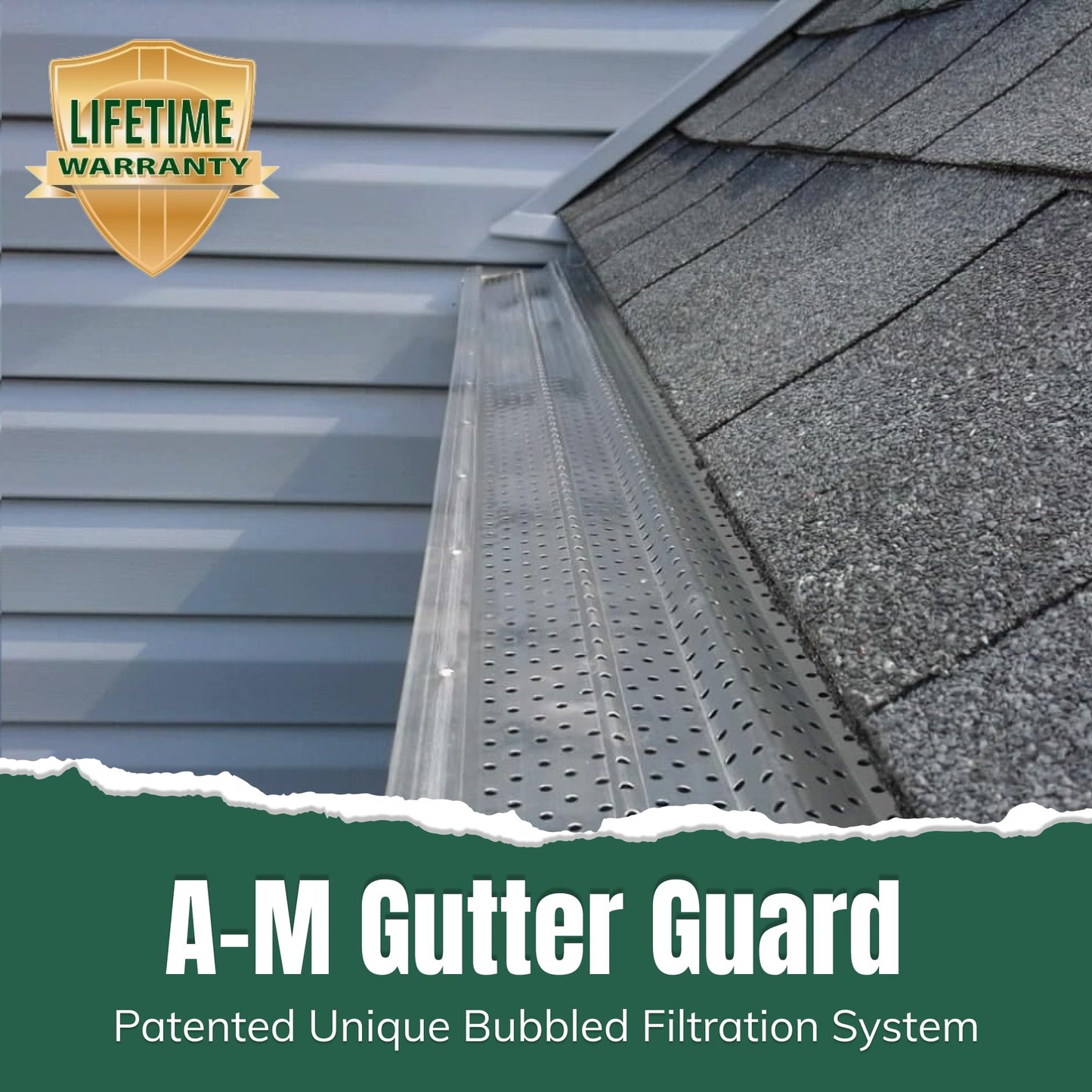 A-M Gutter Guard - Heavy Duty Lifetime Quality Aluminum Leaf & Debris Protection for 5-inch and 6-inch (5 Inch-200 Feet, Mill Finish) - Made in The USA
