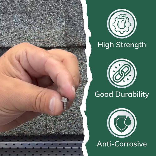 A-M Gutter Guard - 1/2" #8 Stainless Steel Zip Screws - Self-Piercing Easy Start Tip - Mill Finish - 1/4" Hex Washer Head - Pack of 100 - Includes 1/4" Magnetic Hex Driver – for Gutter Install