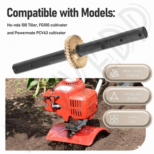 4651 Replacement Tiller Shaft Tine Assembly Compatible with Earthquake, Powermate PCV43, H-onda FG100 Tiller Cultivator