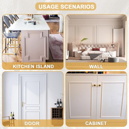 Soengsau Peel and Stick Accent Wall Molding, 118.1"L x 0.9"W Lightweight Self-Adhesive Chair Rail Trim for Interior Decoration