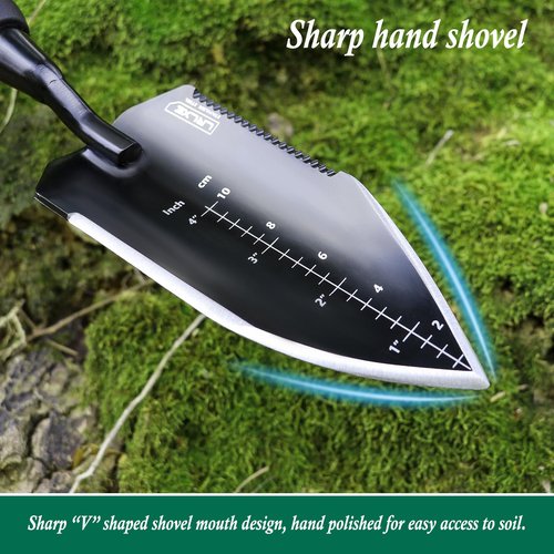 Garden Shovel-Heavy Duty Gardening Hand Trowel, Stainless Steel Garden Trowel with Rubberized Handle, Garden Tool for Soil Planting Digging Transplanting(Hand Trowel)