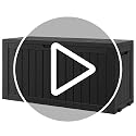 NBYSGO Striped Black 85 Gallon Outdoor Resin Storage Box with Lockable Lid