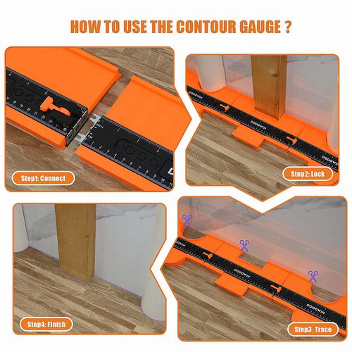 DODOWIN Contour Gauge Unlimited Connection Profile Tool 20 inch, Super Gauge Shape Outline Tool, Gift for Men Dad Him Husband,Welding Floor Woodworking Tool Tracing