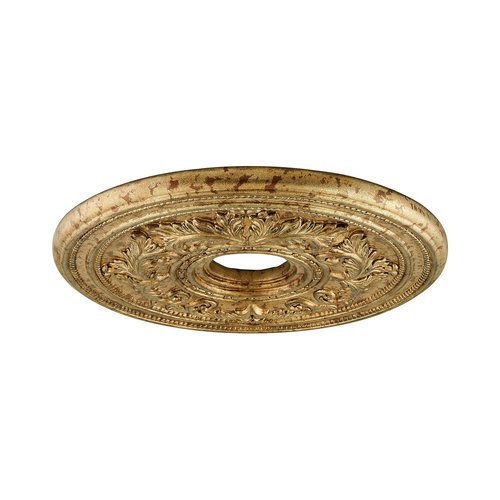 Livex Lighting, 8200-65, Ceiling Medallion, Hand Applied Vintage Gold Leaf with Gilded Accents, 22.k"Dx1.5"H