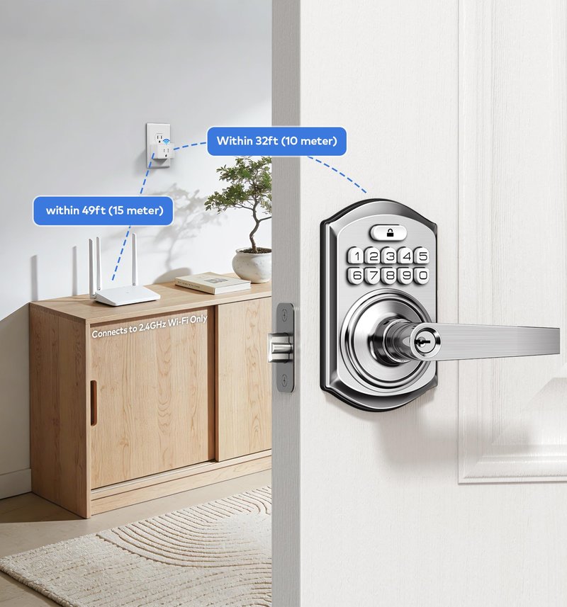 TEEHO G1 Gateway for Smart Door Lock with Smart Plug, WiFi Bridge for Remote Lock Control, App-Controlled Power Outlet, Smart Hub Compatible with KK Home APP and Alexa Voice Control