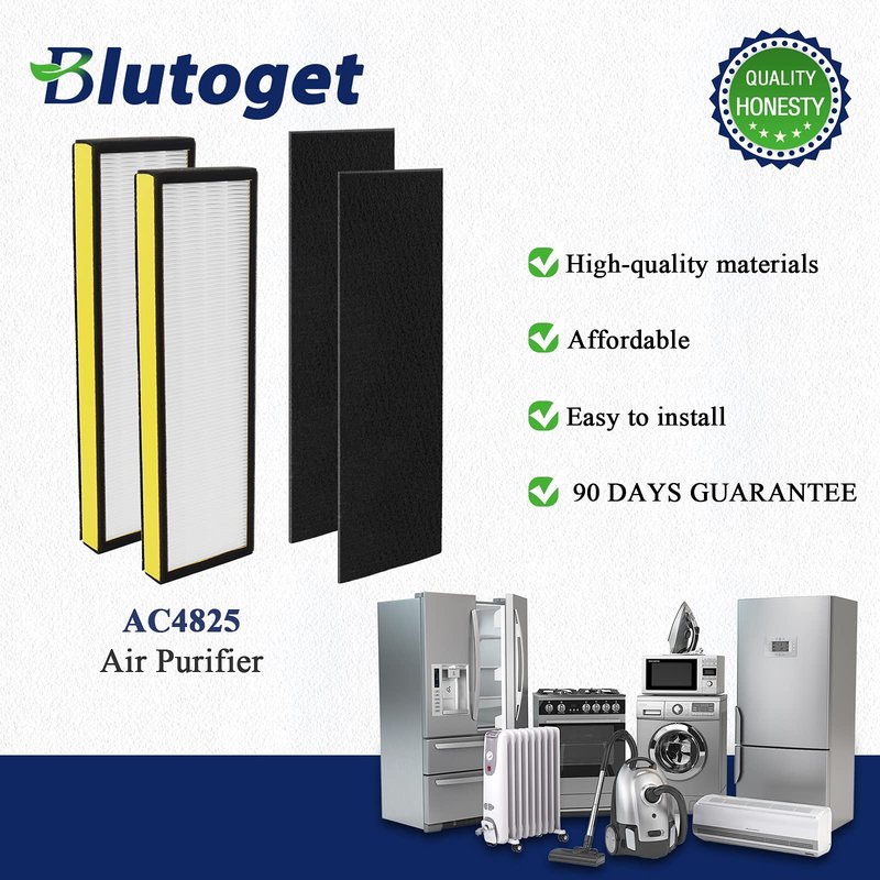 FLT4825 Replacement Filter B Replaces AC4825 AC4825DLX AC4825E replacement filter (FLT4825 Filter b replacement Pack of 2 x AC4825 Filters + 2 x Carbon Pre-Filters) by Blutoget