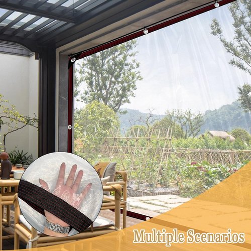 Curfakul Clear Plastic Tarp 4x8FT - Tarps Heavy Duty Waterproof Transparent Vinyl Small Tarps for Winterizing Windows and Winter Protection