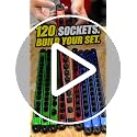 SEDY 9-Piece Aluminum Magnetic Socket Organizer Set - Holds 120 Sockets, Detachable Rails for 1/4, 3/8, 1/2 Sizes, Blue/Red/Green
