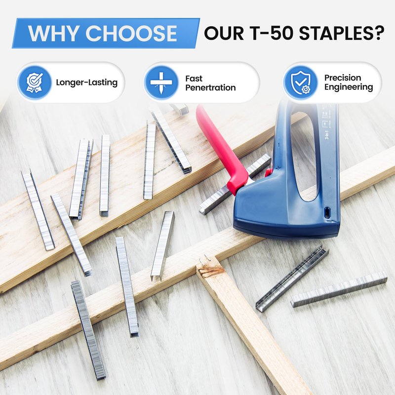 meite T50 Stainless Steel Staples Marine, 3/8 Inch Heavy Duty Staples for Staple Gun - 1512 Counts, 20 Gauge 3/8 Inch Crown T50 Upholstery Staple for Marine Applications