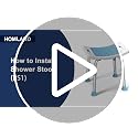 HOMLAND Light Blue Adjustable Shower Chair 400LB Capacity for Small Bathrooms