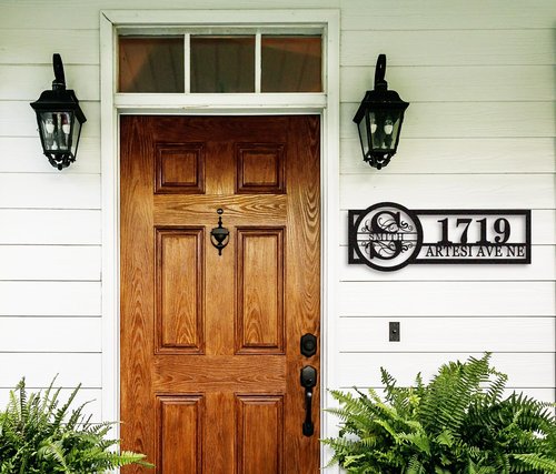 Personalized last Name Hanging Address Sign for House,Custom Address Plaques for House Numbers, House Number Sign, House Numbers for Outside, Address Numbers for House