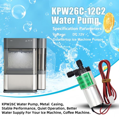 Upgrade KPW26C-12C2 Water Pump Compatible with G E Profile Opal 2.0 Countertop Nugget Ice Maker KPW26C Ice machine pump Countertop Ice Maker Pumps( DC 12V)