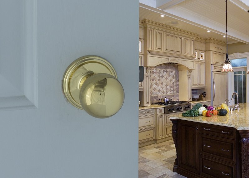 Copper Creek BK2020PB Ball Door Knob, Passage Function, 2 Pack, in Polished Brass