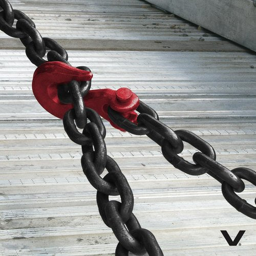 VULCAN Binder/Safety Chain with Clevis Grab Hooks - Grade 80-3/8 Inch x 10 Foot - 7,100 Pound Safe Working Load