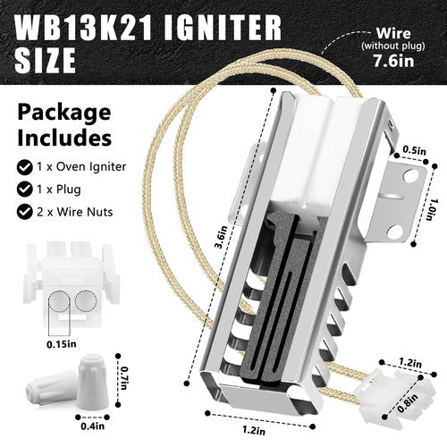 Universal Oven Igniter - WB13K21 DG94-00520A Oven Igniter Replacement for Gas Range Stove Fit for G-E xl44 Ken-more Hot-point Sam-sung Norton 501a 5303935066 IG9998 WB13T10045 WB13K10026 By Fetechmate