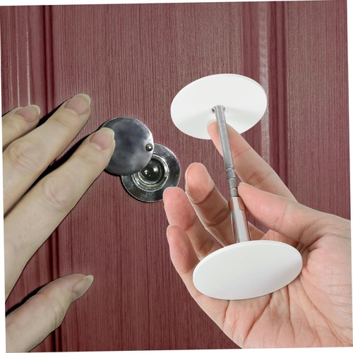 Cabilock 1Set Door Hole Cover Plate Round Filler Plate for Door Knob and Deadbolt Lock Simple Installation Enhanced Security Elegant Design White Finish