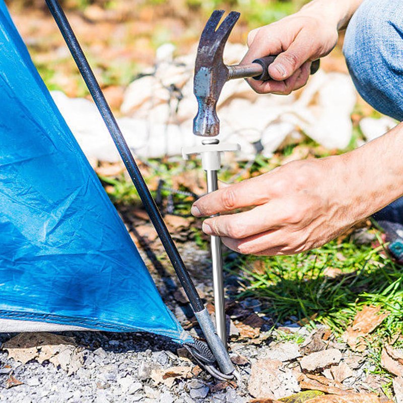 Eurmax USA 10-Pack Secure Protection Galvanized Tent Stakes,Rust-Proof Steel Canopy Anchors for High Winds,Heavy Duty Commercial Ground Pegs for Camping,Pop Up Tents&Gazebos - Includes 4x10ft Ropes