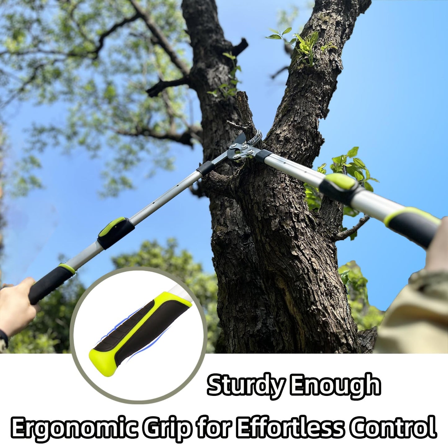 YRTSH Loppers for Tree Trimming Heavy Duty Branch Cutter with Compound Action, Effortless Tree Pruner Extendable 21-26" Loppers for Gardening, Long Handle Pruning Shears with 1.6" Clean Cut Capacity