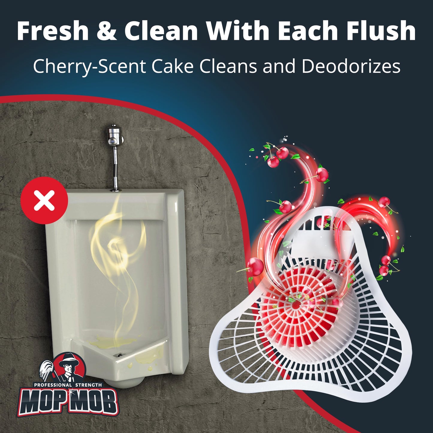 Long Lasting Urinal Screen and Deodorizer with Non-Para Block 12 Pk. Universal-Fit, Cherry-Scent Cake Releases Cleaning Agents To Remove Odor. Durable Mat Limits Janitorial Cleaning & Supply Needs