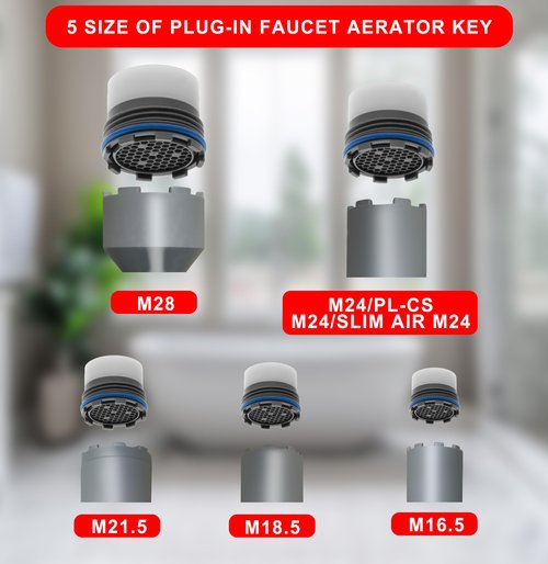 HimaPro 10-in-1 Faucet Aerator Removal Tool Kit – Fits M16.5, M18.5, M21.5, M22, M24, M28 – Includes 5-in-1 Wrench for 5.5–22mm Nuts, 24/34mm Nuts, 22mm Aerators, Screws & Bottle Caps