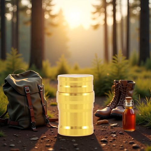 Gold Portable Metal Mini Alcohol Lamp, 10ml Liquid Lighter Stoves Tools, Mini Ignition Tool for Travel Camping Hiking