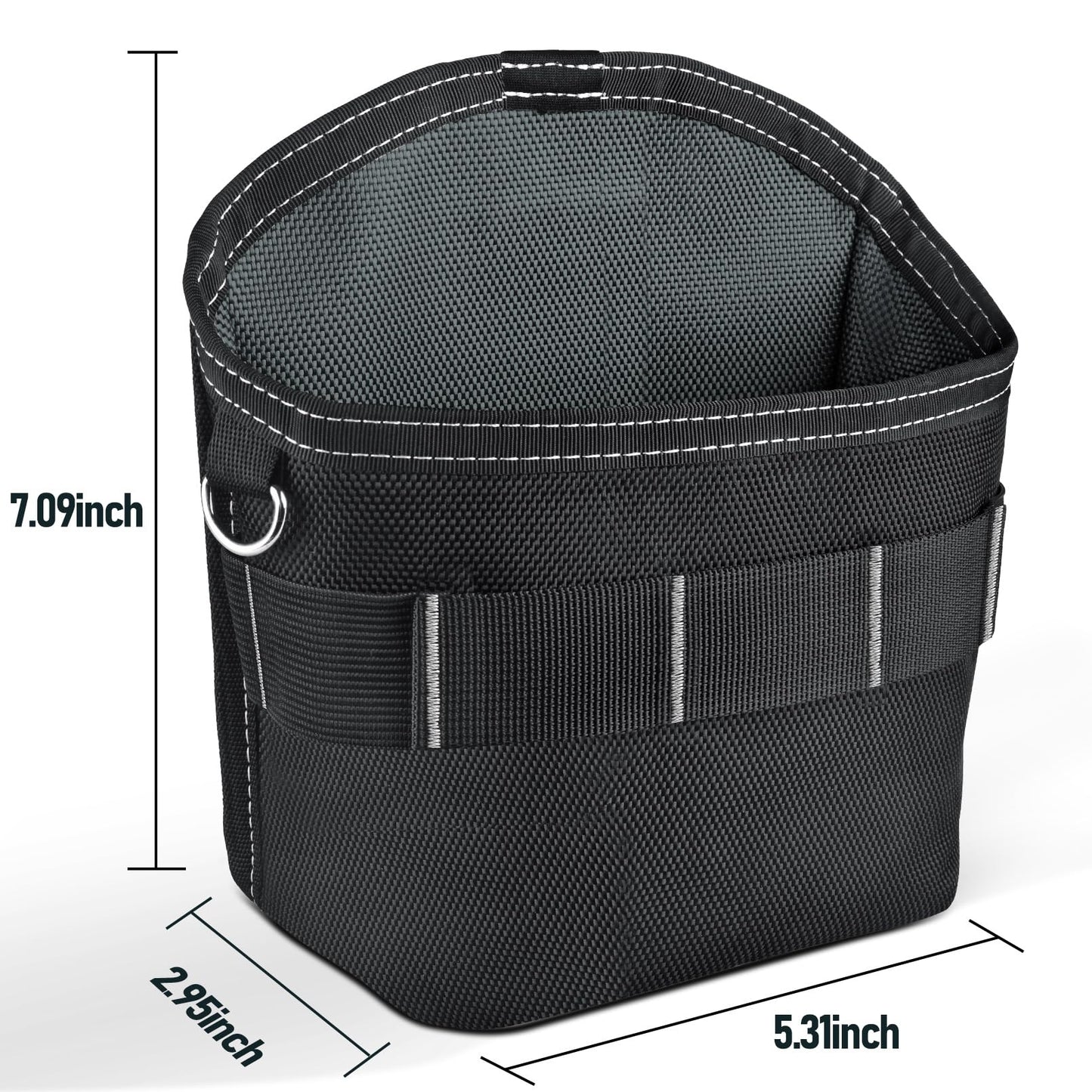 SOGCASE Tool Pouch Nails Screws Bag with Belt Clip (XL, Black)