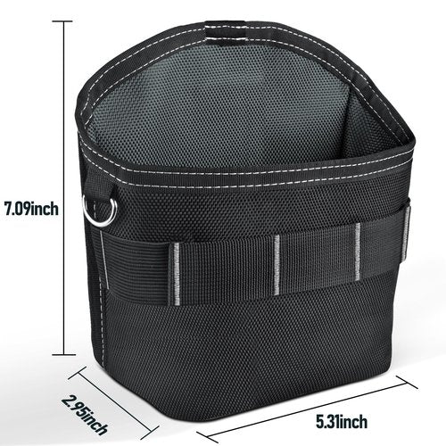 SOGCASE Tool Pouch Nails Screws Bag with Belt Clip (XL, Black)