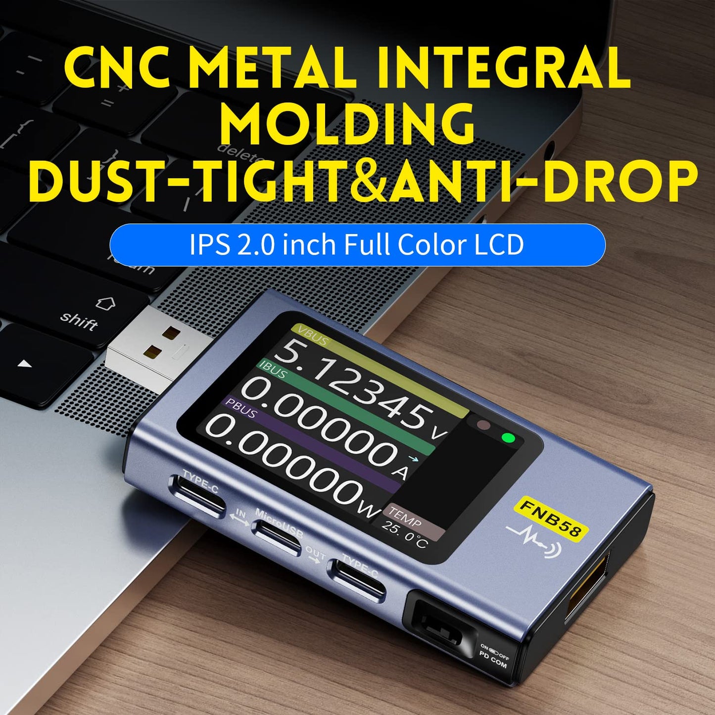 FNIRSI USB Tester 4-28V 7A LCD USB A&C Voltage Current Power Tester Multimeter with App Software, Fast Charge Detection Trigger Capacity Ripple Measurement, PD2.0/PD3.0,QC2.0/QC3.0