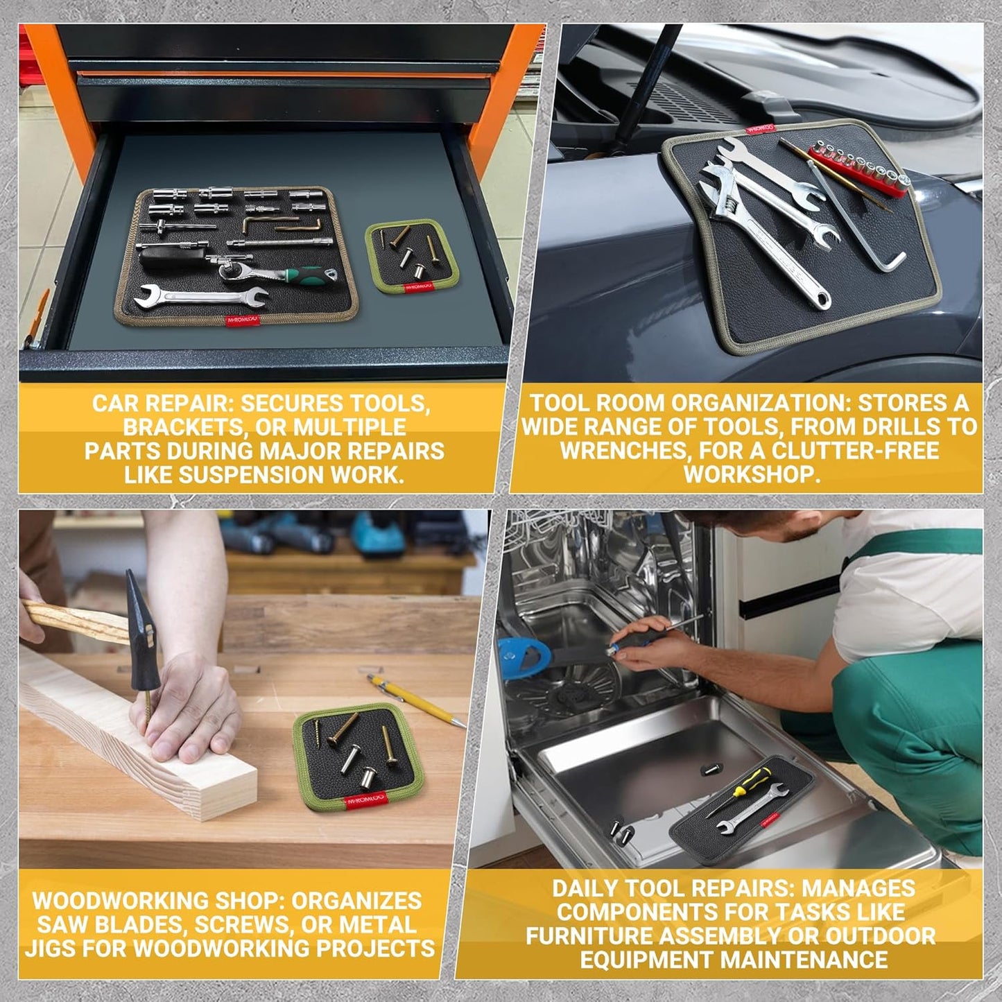 M-ROMOLO Magnetic Tool Holders Magnetic Tray for Mechanic's Magnetic Pad Magnetic Mat (Medium)