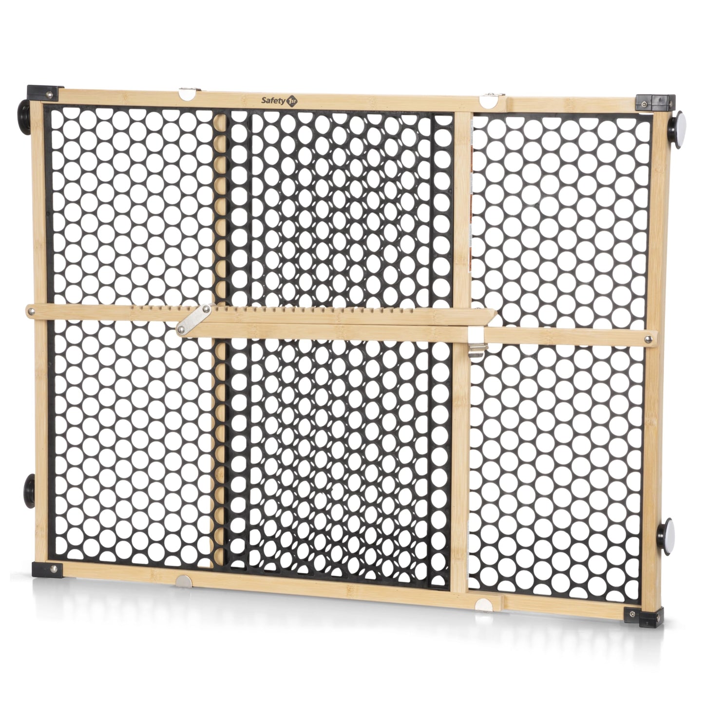 Safety 1st Bamboo Baby Gate for Doorways, No Drill Gate with Door, Dog Gates, Fits 28"-42", 24" High, Bamboo and Black