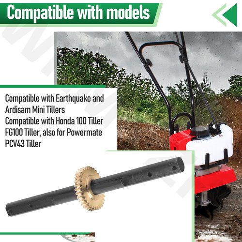 4651 Replacement Tiller Shaft Tine Assembly for Earthquake, Hon-da FG100 & Powermate PCV43 Tiller Cultivator