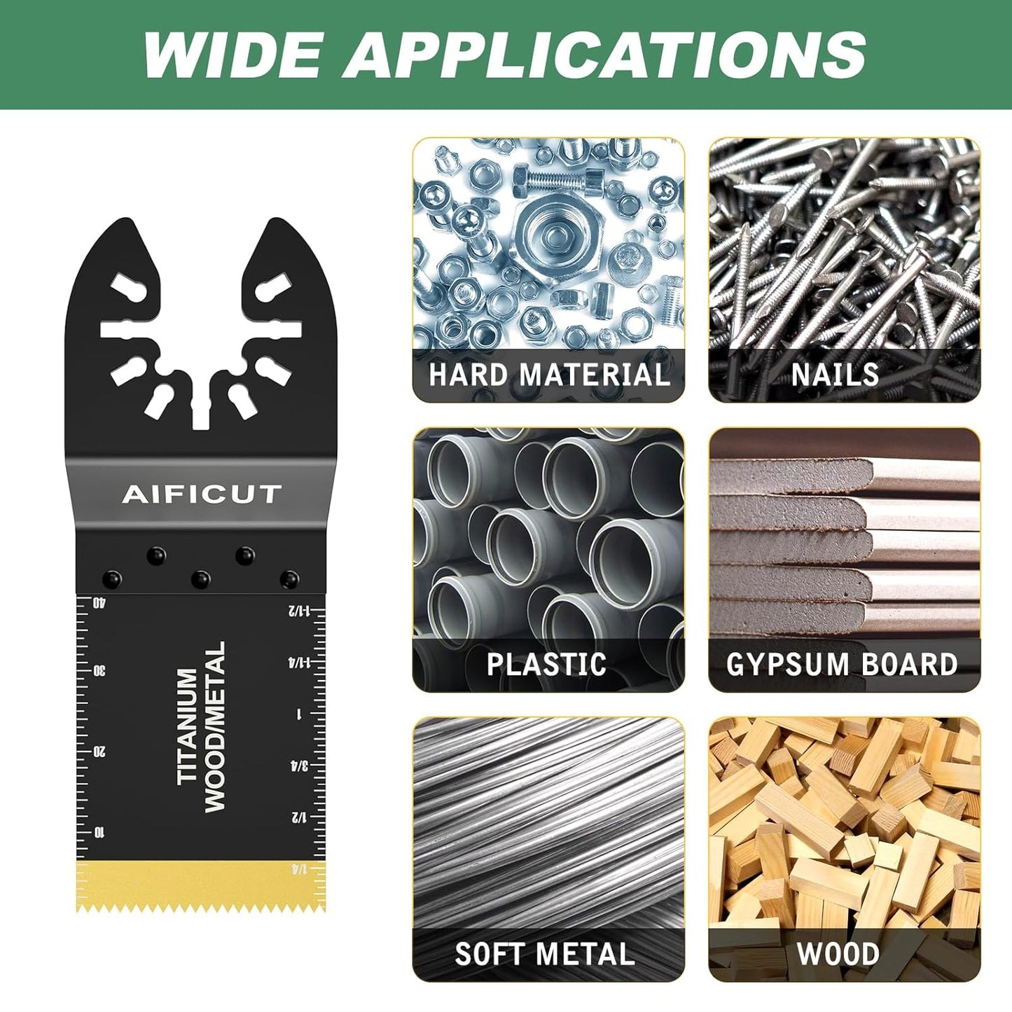 55 PCS Oscillating Saw Blades Quick Release Universal oscillating Tool Blades Wood Plastics and Metal Multitool Blade Kits for Wood fit Dewalt Rockwell Milwaukee Makita Ryobi