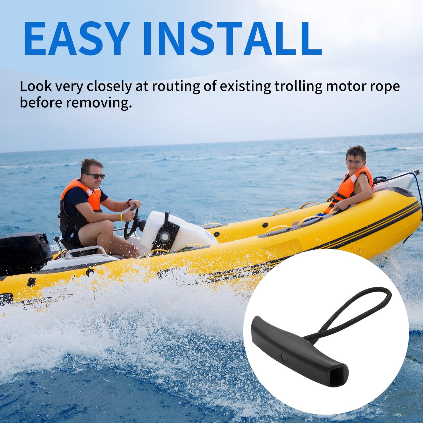 goduog 2Pcs MKA-45 Trolling Motor Rope & Handle, Lift and Release Rope for Maxxum and Edge Bow-Mount Trolling Motors -Compatible with Minn Kota Trolling Motor Parts,Sports & Outdoors