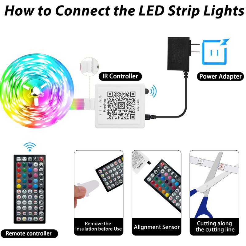 Ledagic 50 ft LED Lights for Bedroom Music Sync RGB LED Strip Lights with APP & Remote Control LED Lights for Room Home Party Christmas Wall Decor (1 Roll of 50ft)