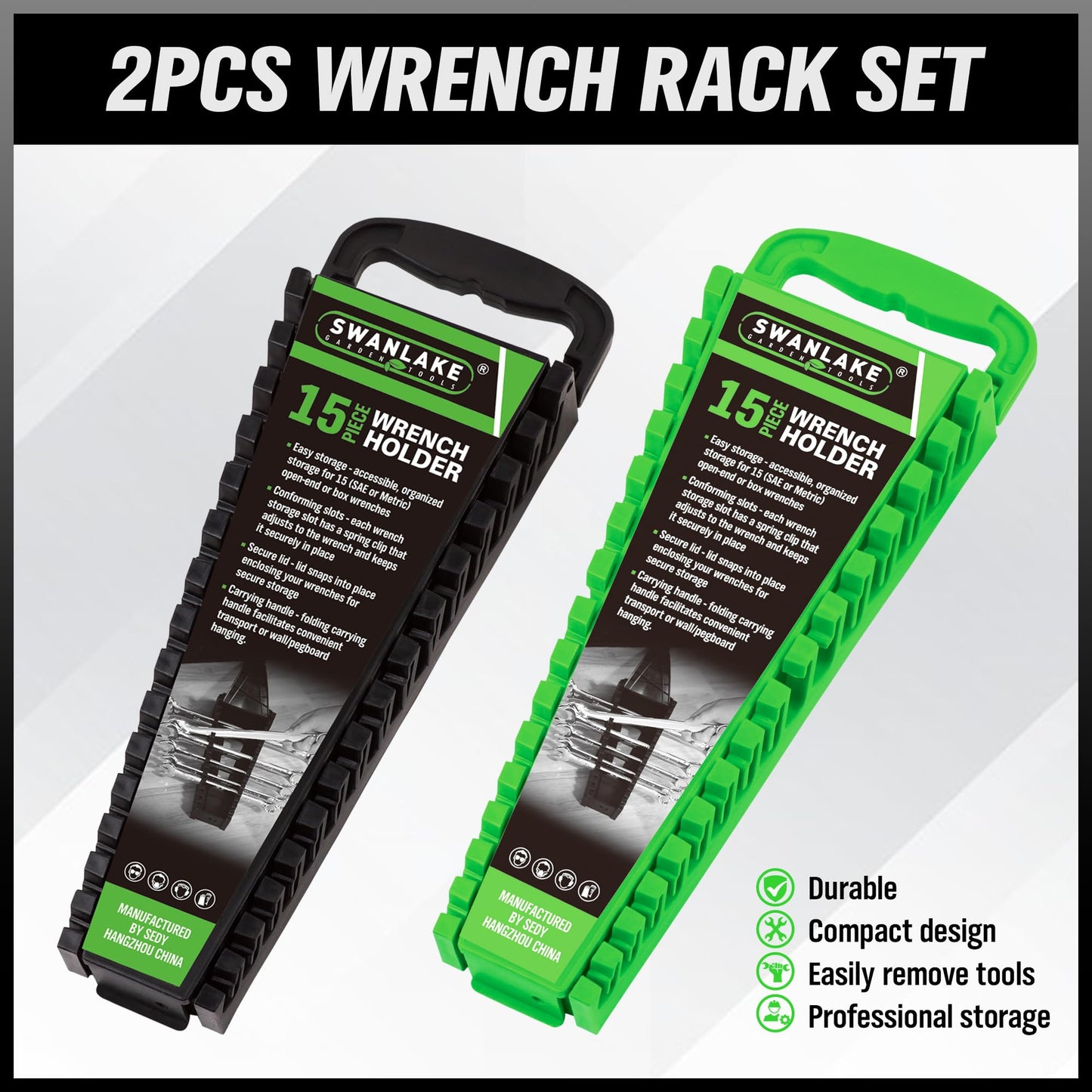 SWANLAKE Wrench Organizer Set, 30-Piece Wrenches Holder Set Includes Metric & SAE Wrench (30PCS WRENCH HOLDER)
