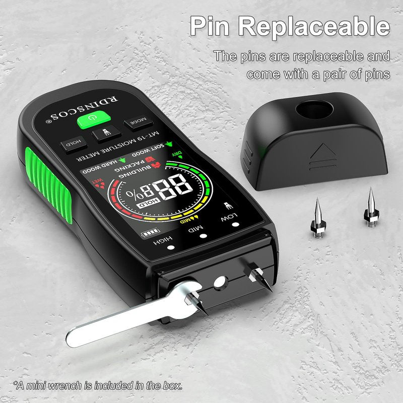 RDINSCOS Digital Moisture Meter Pin-Type Wood Moisture Detector