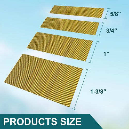 Toicann 23 Gauge Copper Plated Pin Nails (5/8",3/4",1",1-3/8") Headless Pinner Nails for 23 GA Pneumatic or Electric Pinner or Pin nail gun, Ideal for Fine Woodworking or Trim Work (4000)