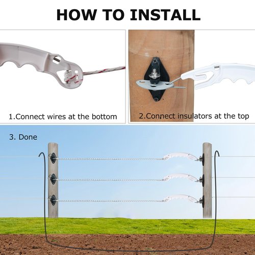 10 Pack Plastic Electric Fence Gate Handle, Insulated Plastic Hook, Suitable for Building Electric Fences