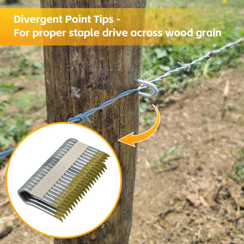 DFS9175B1G Fencing Staples for DEWALT 9GA Cordless Fencing Stapler Gun,9GA Galvanized Barbed Staples - 1-3/4", 960-Pack