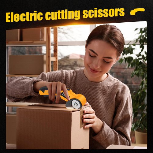 Electric Scissors Cardboard Cutter with LED Light .2000mAh 4V High Efficiency Motor High Speed Steel Blade Convenient Operation Fabric Cutter Box Cutter spare blade