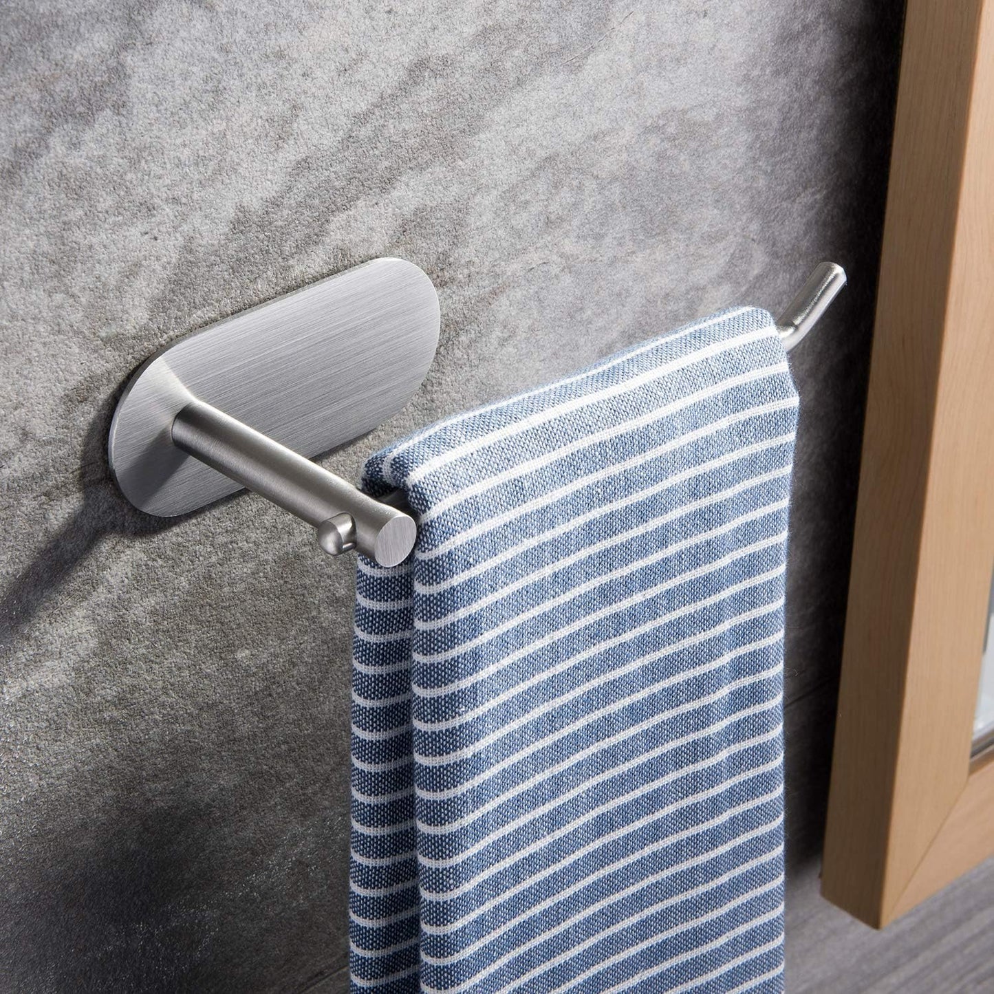 Towel Ring Self Adhesive - Hand Towel Holder for Bathroom Kitchen Hand Towel Bar Stick on Wall, SUS 304 Stainless Steel Brushed