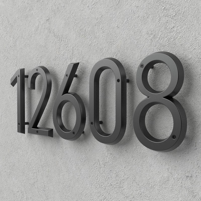 6" Floating House Number for Outside, Metal Modern House Numbers, 3D Modern Mailbox Number, House Address Signs with Nail Kit, Waterproof and Rustproof (1)